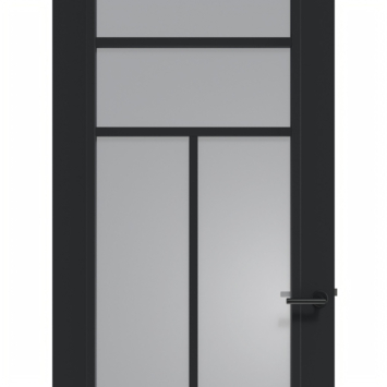 Arne & Bodil binnendeur ABD507 rook glas - diep zwart afgelakt - glaslat diep zwart