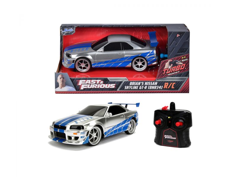 Jada Toys Nissan Skyline GTR Fast & Furious RTR, 1:24 Ferngesteuertes Auto aus Fast & Furious «Brian's Nissan Skyline R34 GTR»