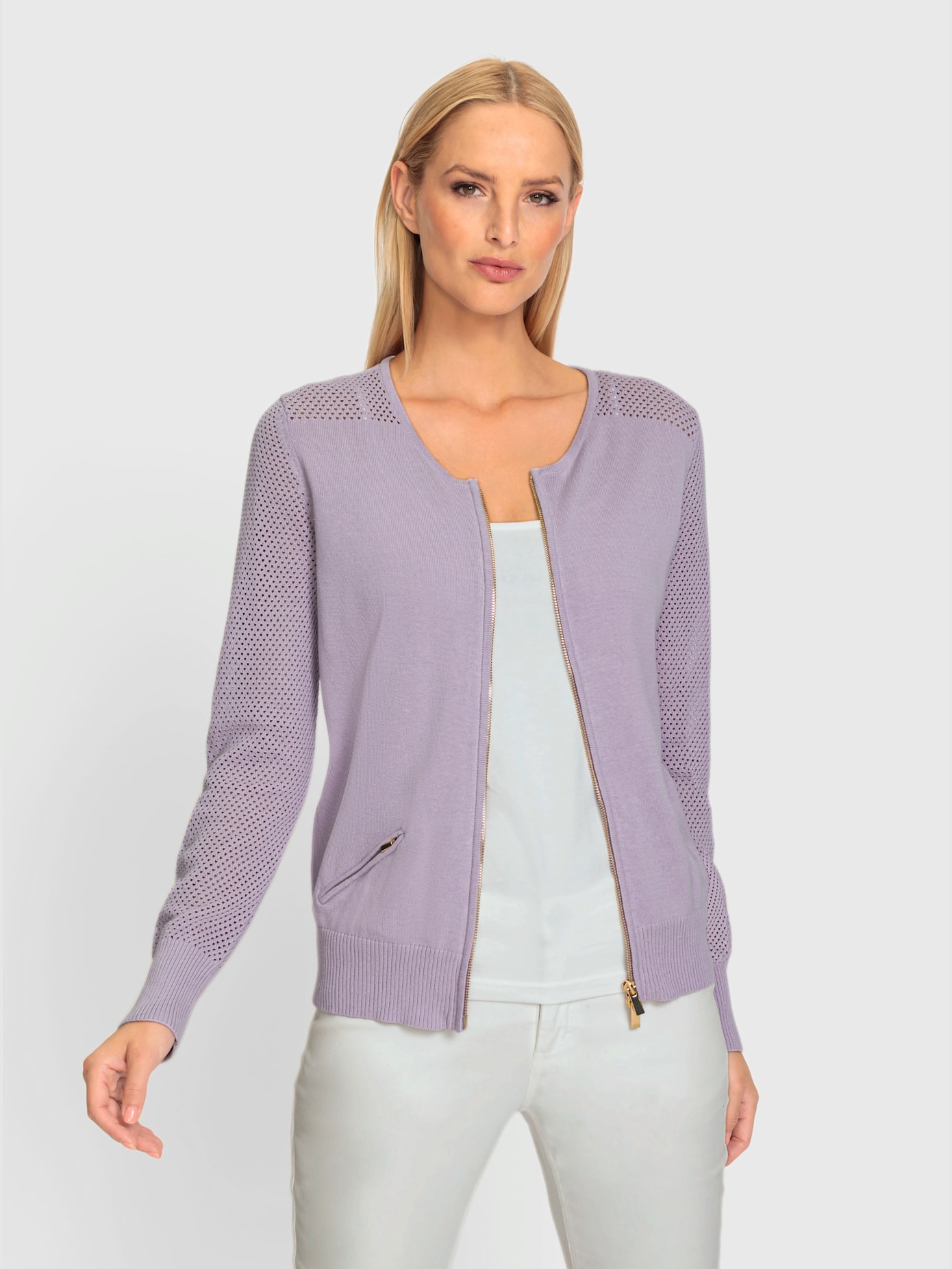 Cardigan motif tricot ajouré tendance