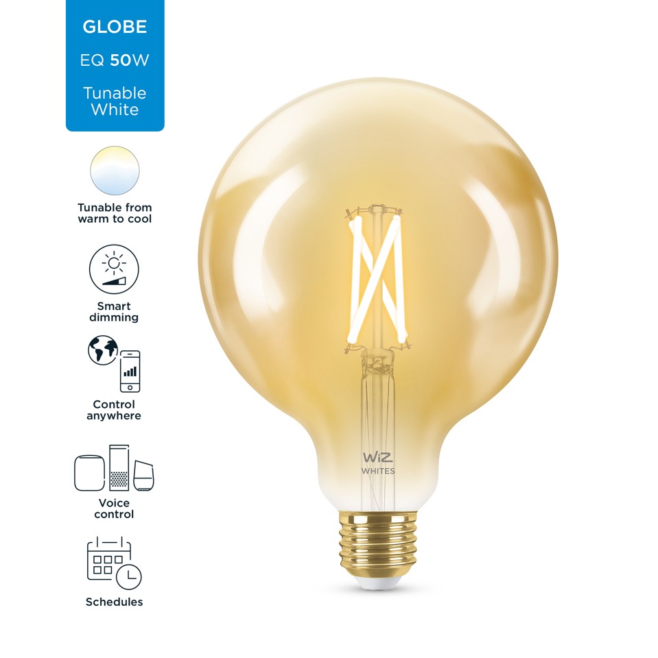WiZ - G125 Amber Globe E27 Justerbar Hvid Smart Hjem