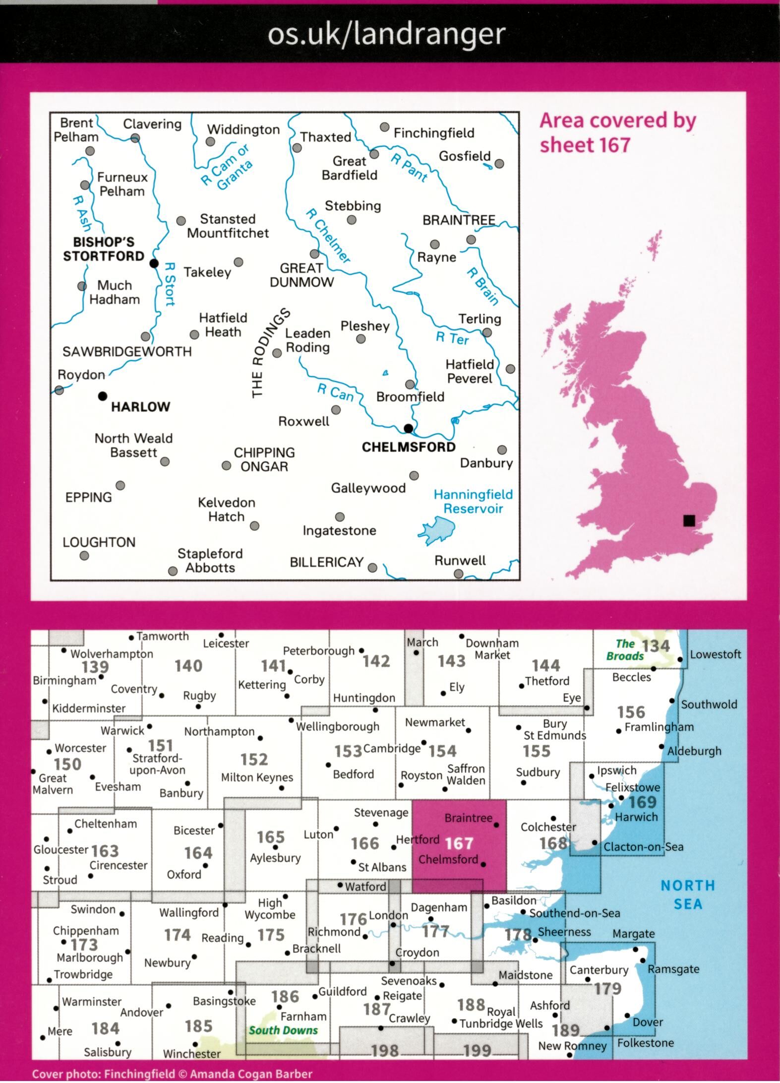 ORDNANCE SURVEY - 167 GB CHELMSFORD 1 50 000