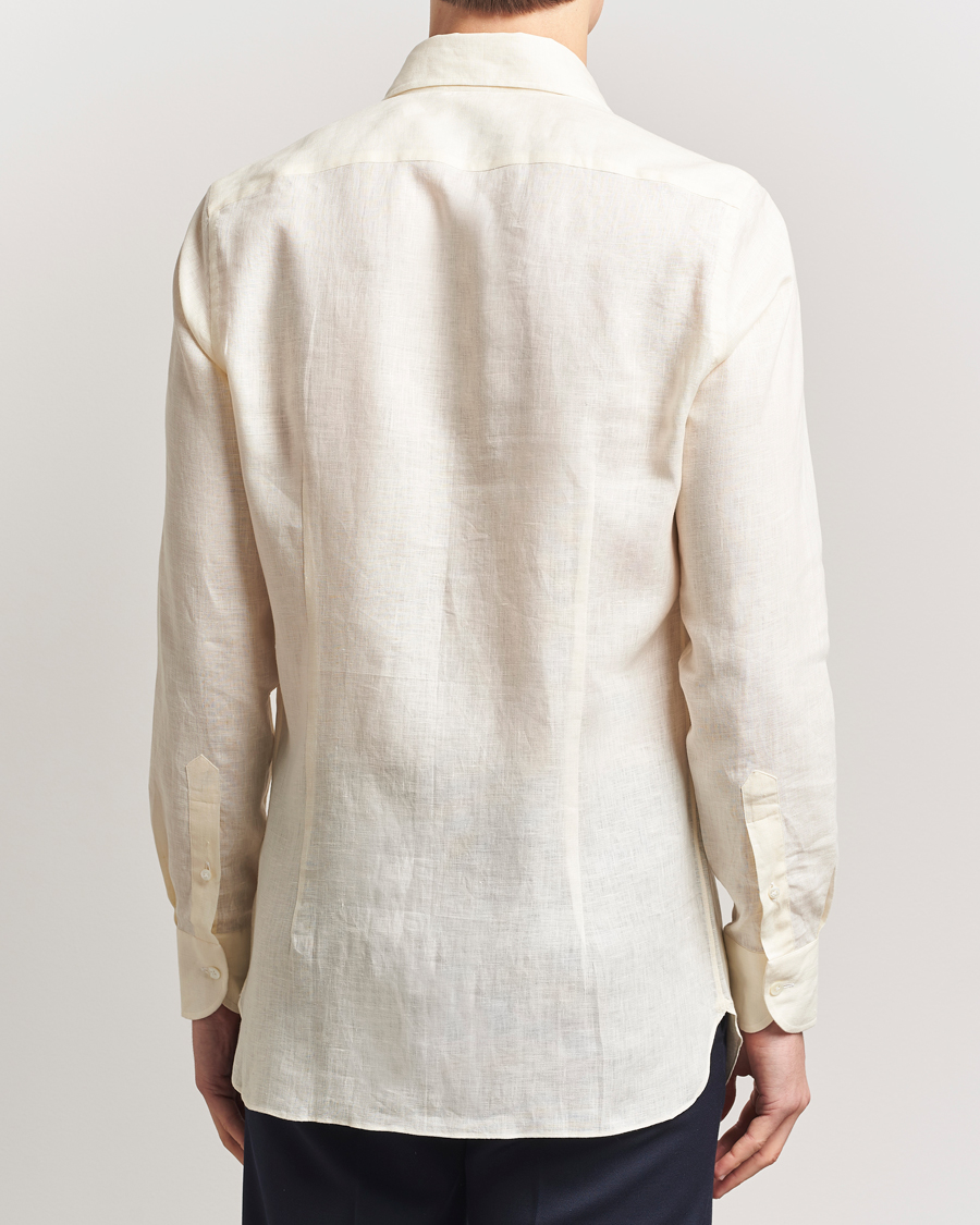 100Hands Cut Away Linen Shirt Light Yellow
