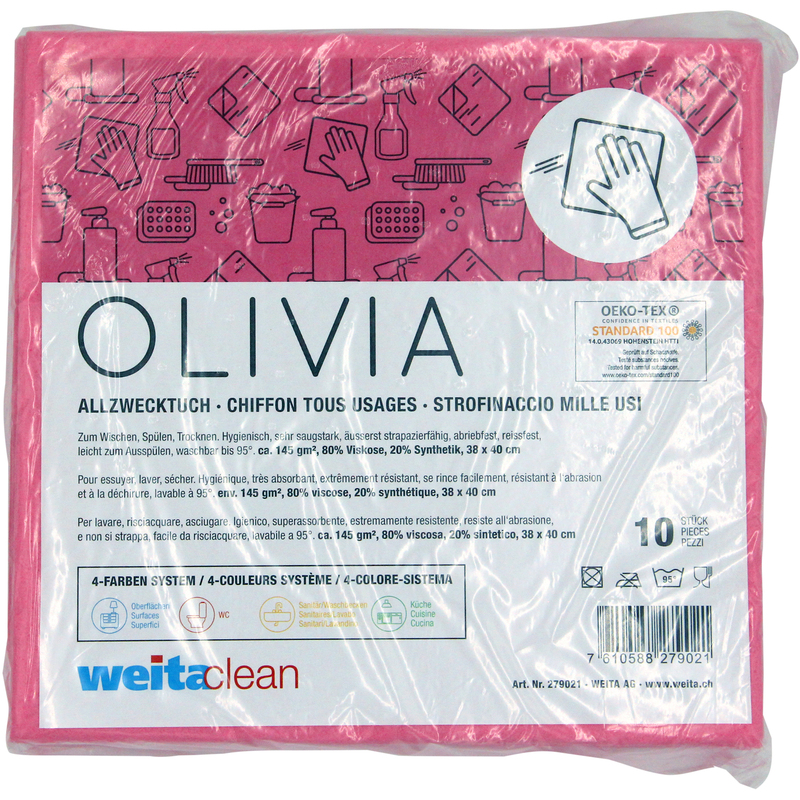 Weitaclean Allzwecktücher Olivia, 10 Stück, rosa