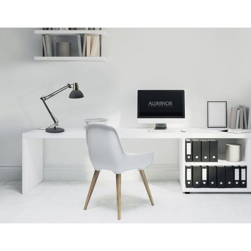 Lampe de bureau Led Lipsi - Aluminor - 7 W - E27 - Double-bras articulé