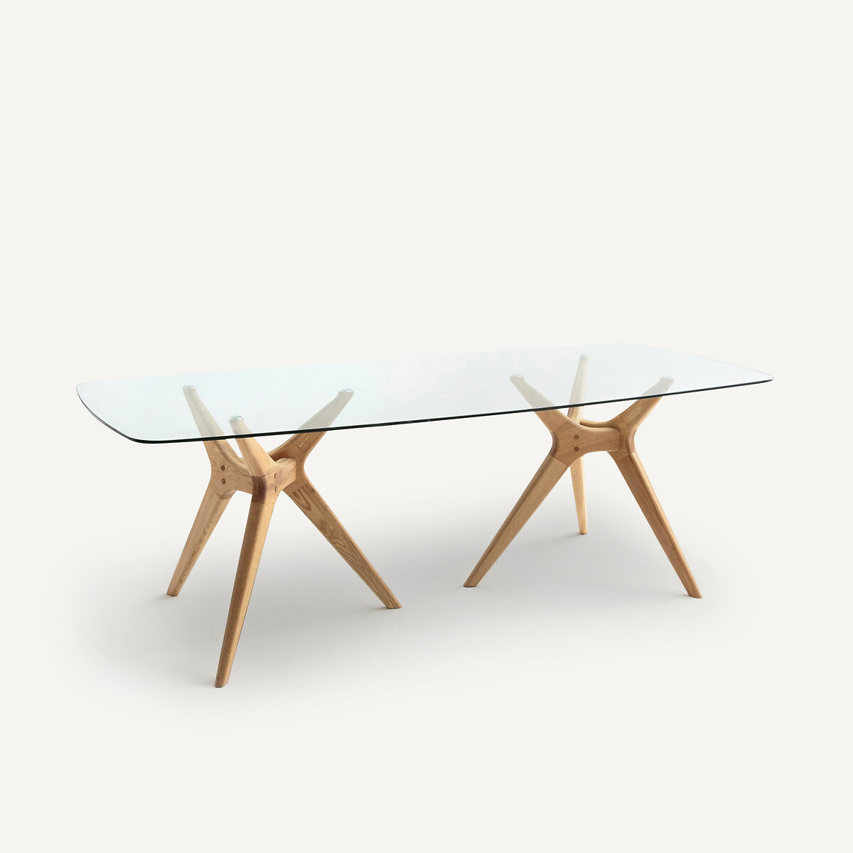 AM.PM<br>Mesa retangular de vidro e carvalho, Maricielo