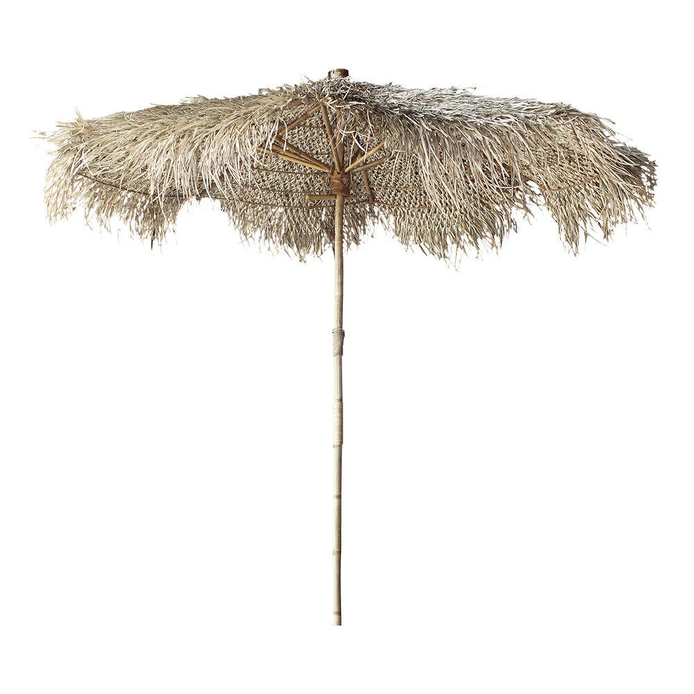Parasol centré Laos Ø270xH245cm bambou et plamier