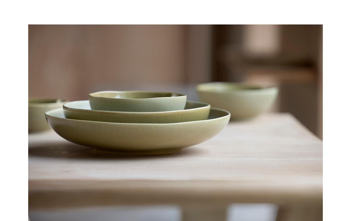 Schale Shoku 15 cm, 6 Stück, GrünSchalen-Set aus Steinzeug