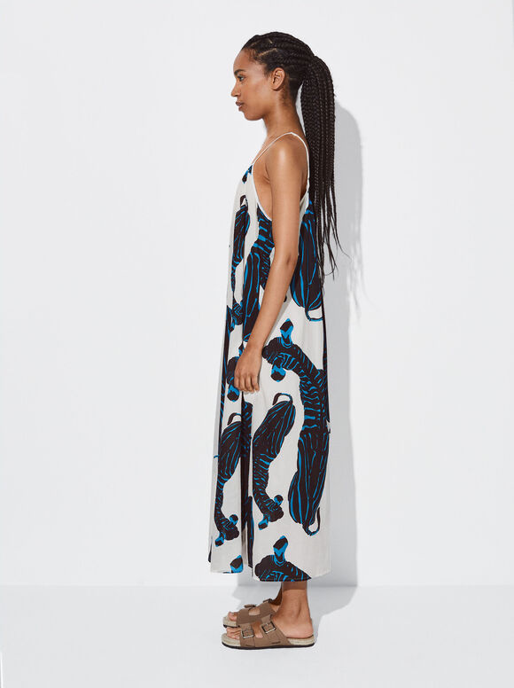 Vestido Cebra Estampado - Multicor