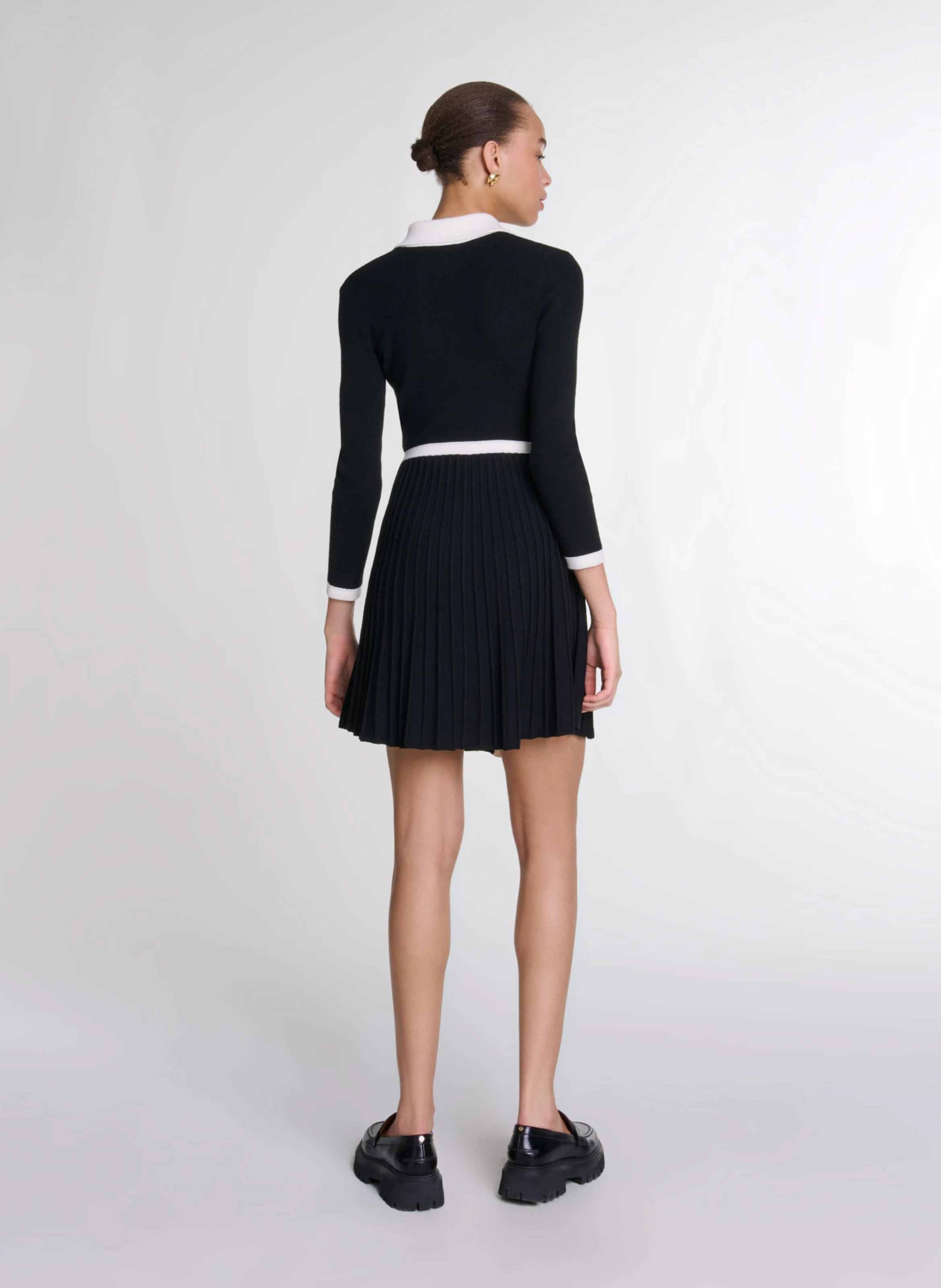 Robe chemise courte | Noir