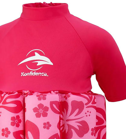 Konfidence Badeanzug - UV40+ - Pink/Hibiscus Oahu