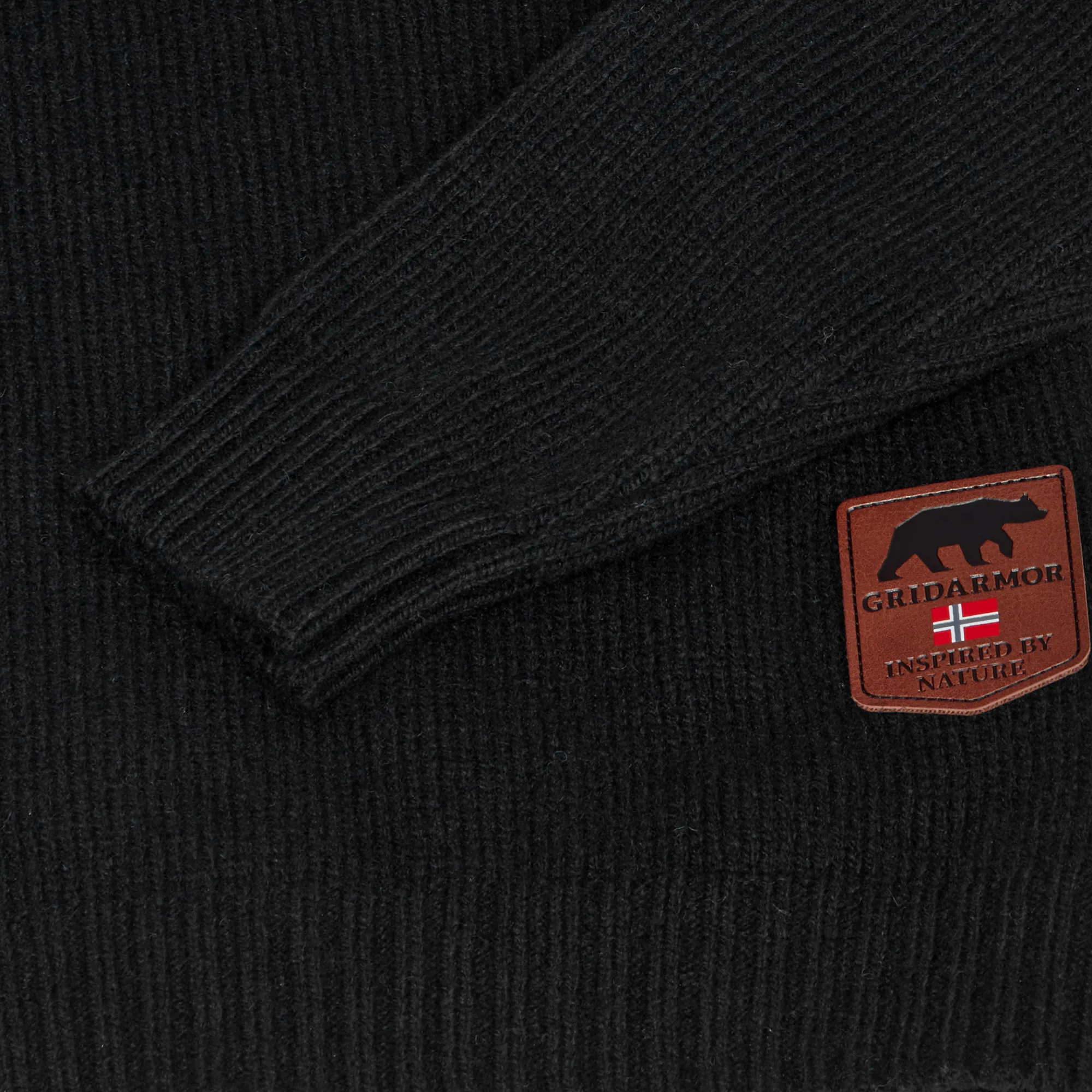 Gridarmor Kids' Snøkrystall Solid Round Neck Ullgenser Black Beauty