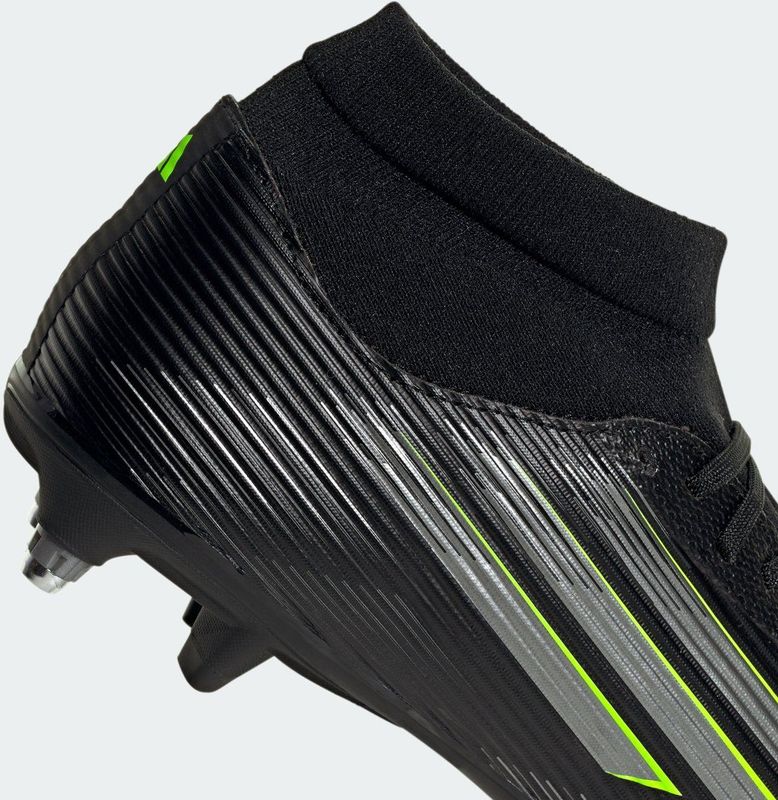 adidas - F50 League Mid - Voetbalschoenen - Zwart Zilver Neongeel - IJzeren Noppen