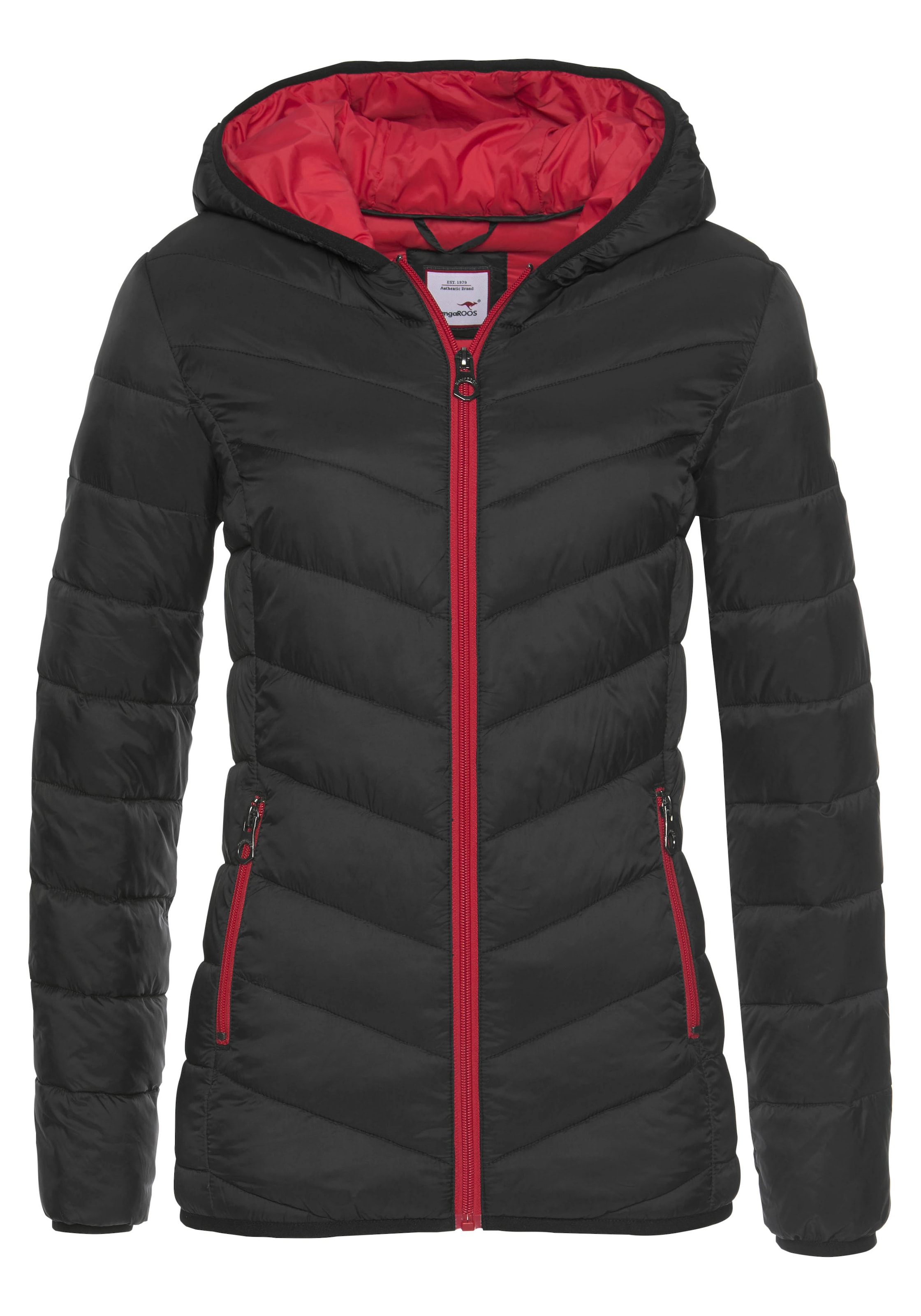 KangaROOS Steppjacke mit Kapuze mit kontrastfarbenen Details