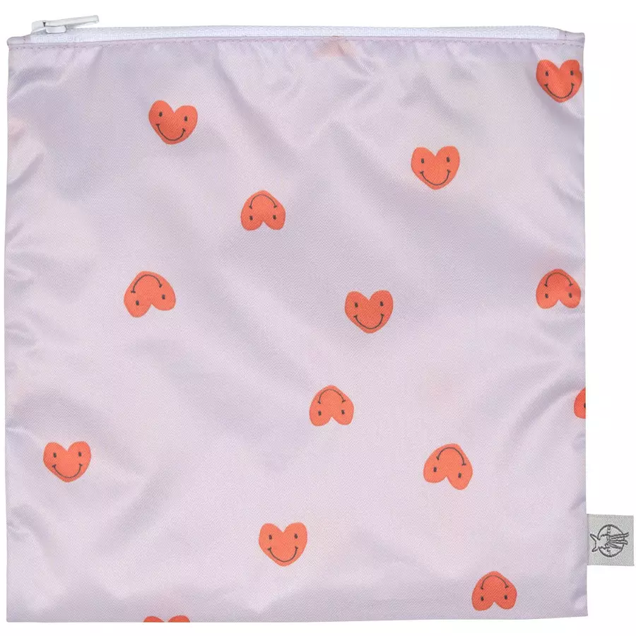 LÄSSIG Frühstücksbeutel, Happy Rascals Heart lavender 2 Stück