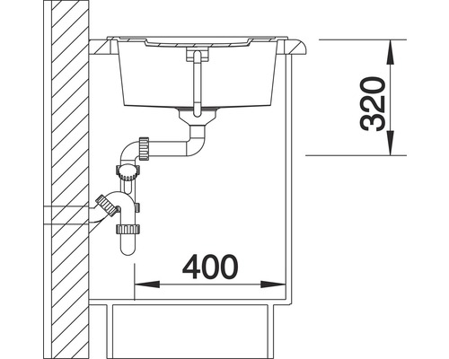 Blanco METRA 5 S spoelbak, 860 x 500 mm, wit, 513037