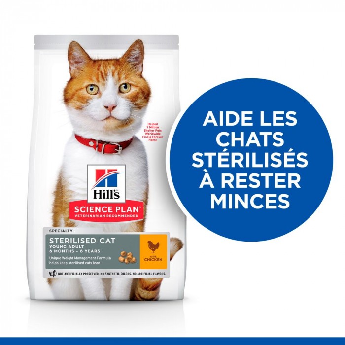 HILL'S Science Plan Sterilised Adult au Poulet - Croquettes pour chat