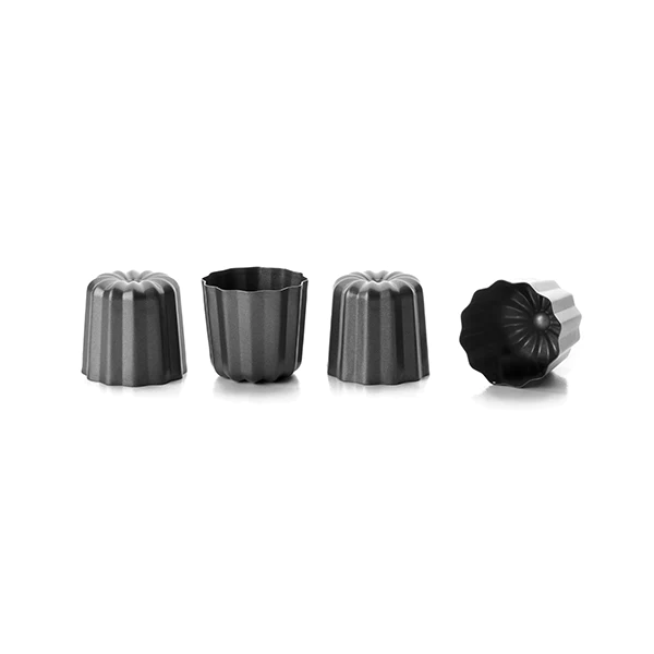 Set de 4 moules canelés acier antiadhérent 6 cm Ibili