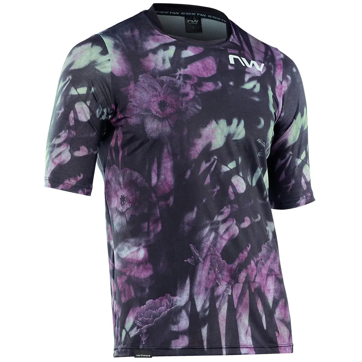 Northwave Bomb Flower MTB Fietsshirt Korte Mouwen Paars Heren