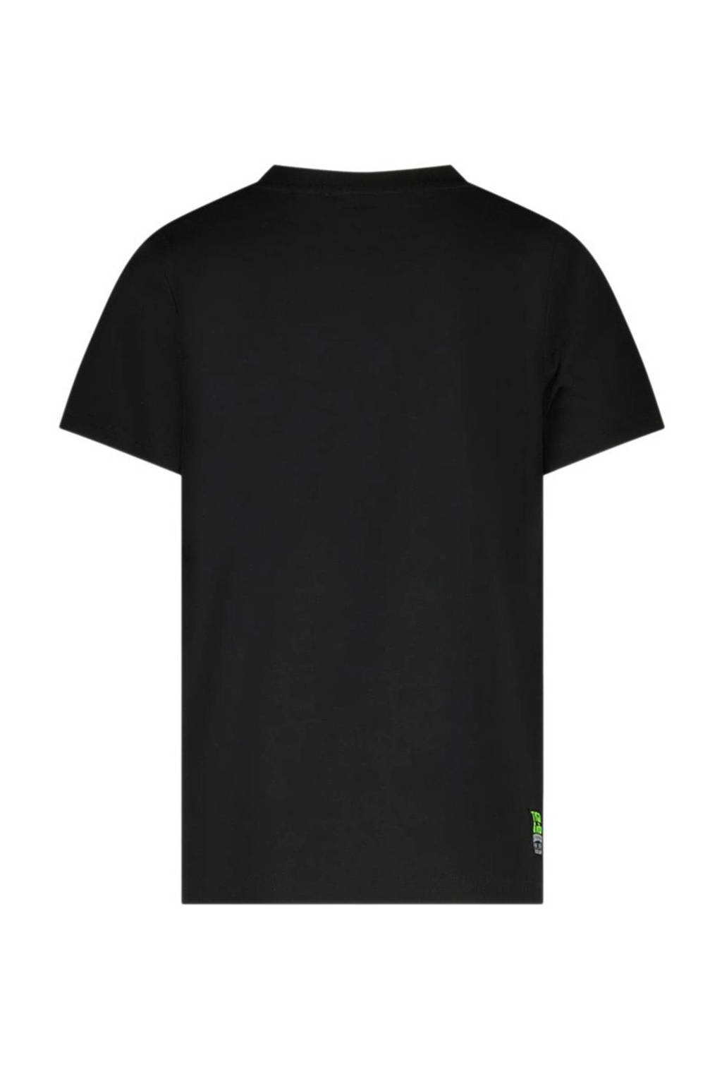 TYGO & vito T-shirt Toby met printopdruk zwart/groen