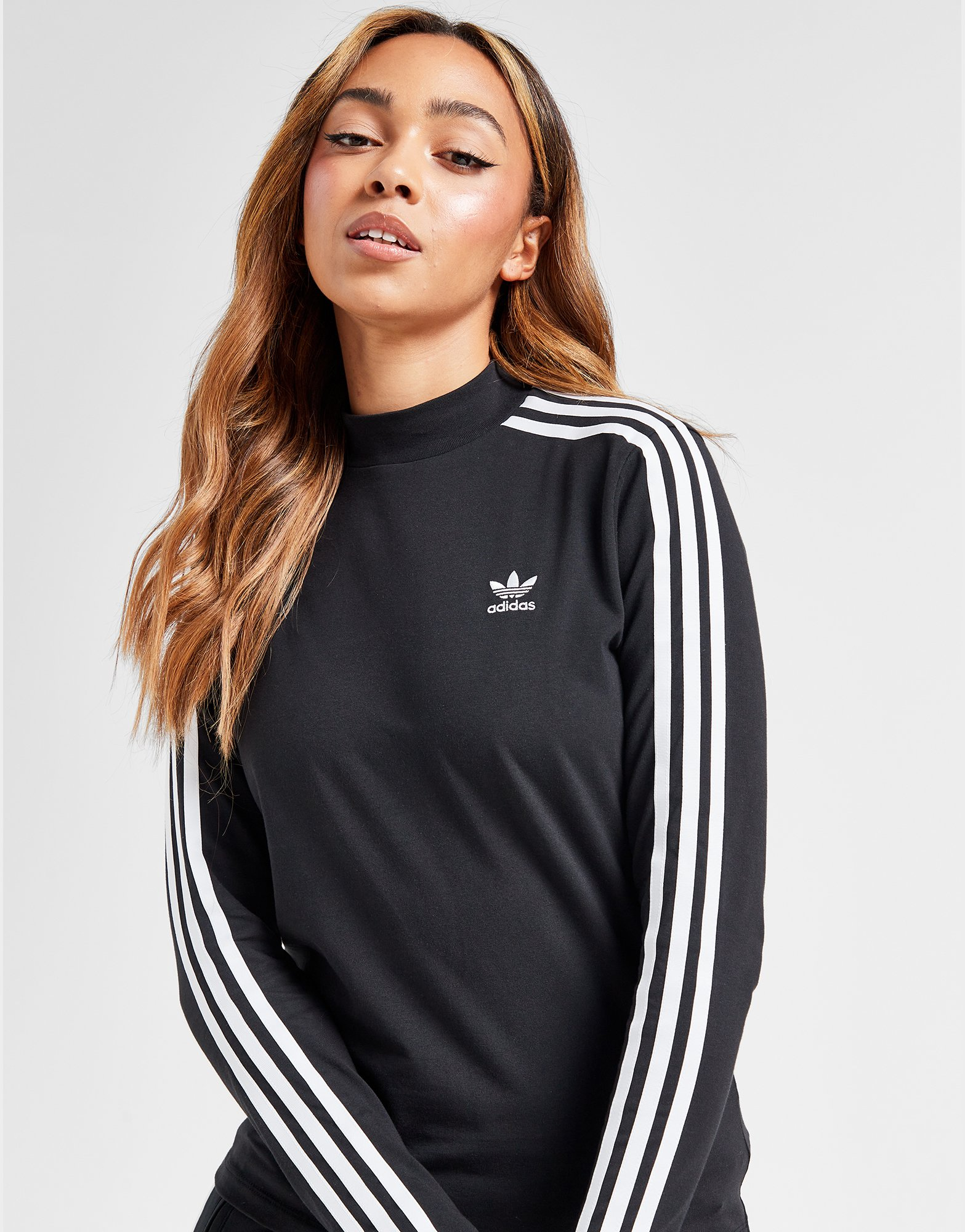 adidas Originals T-shirt manches longues col montant 3 bandes Adicolor Classics