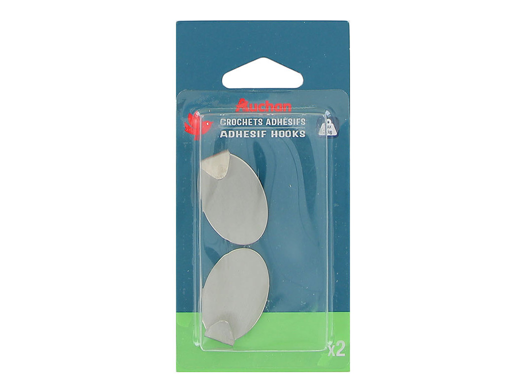 GANCHOS ADESIVOS AUCHAN 2 PEÇAS 25X37MM