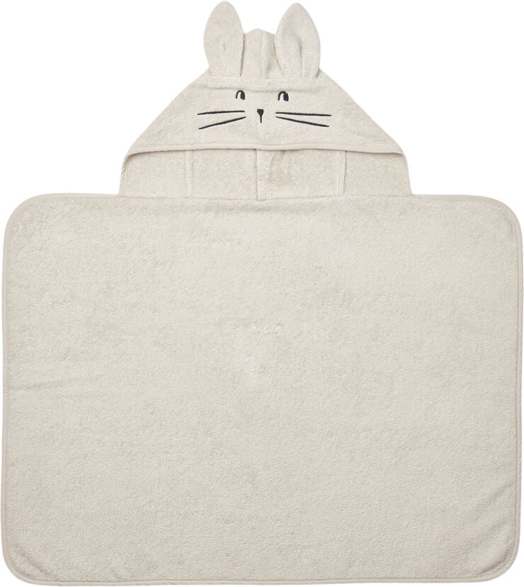 Liewood Vilas Rabbit Baby Hooded Towel Sandy