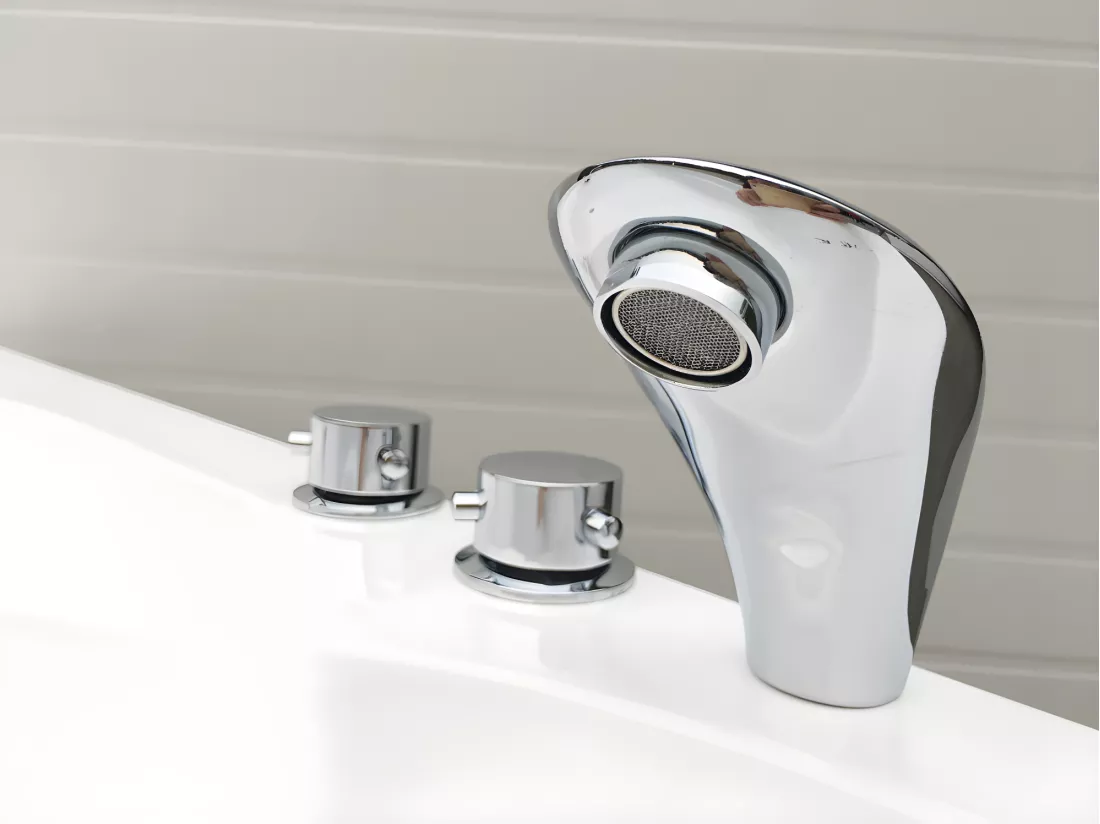 Baignoire d'angle NAVONA avec robinetterie - 263L - 135*135*54 cm