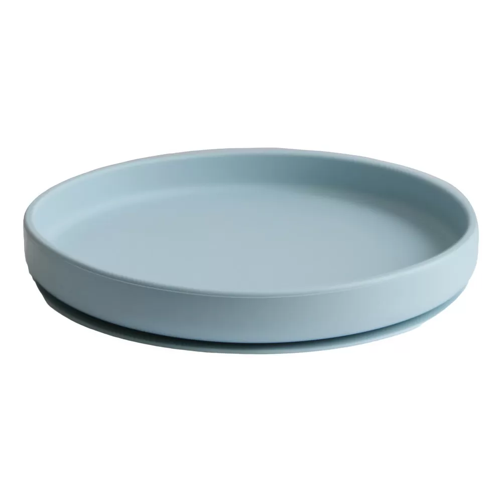 Mushie Silikone Tallerken Powder Blue - 1 stk.