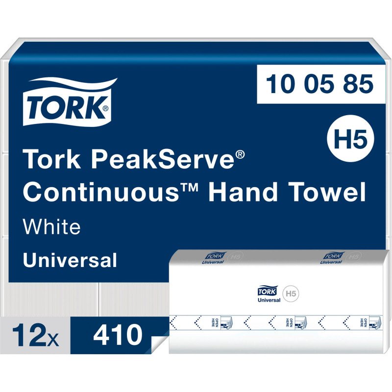 Essuie-mains pliage enchevêtré Tork H5 PeakServe® Continus™ blancs Universal - colis de 4920
