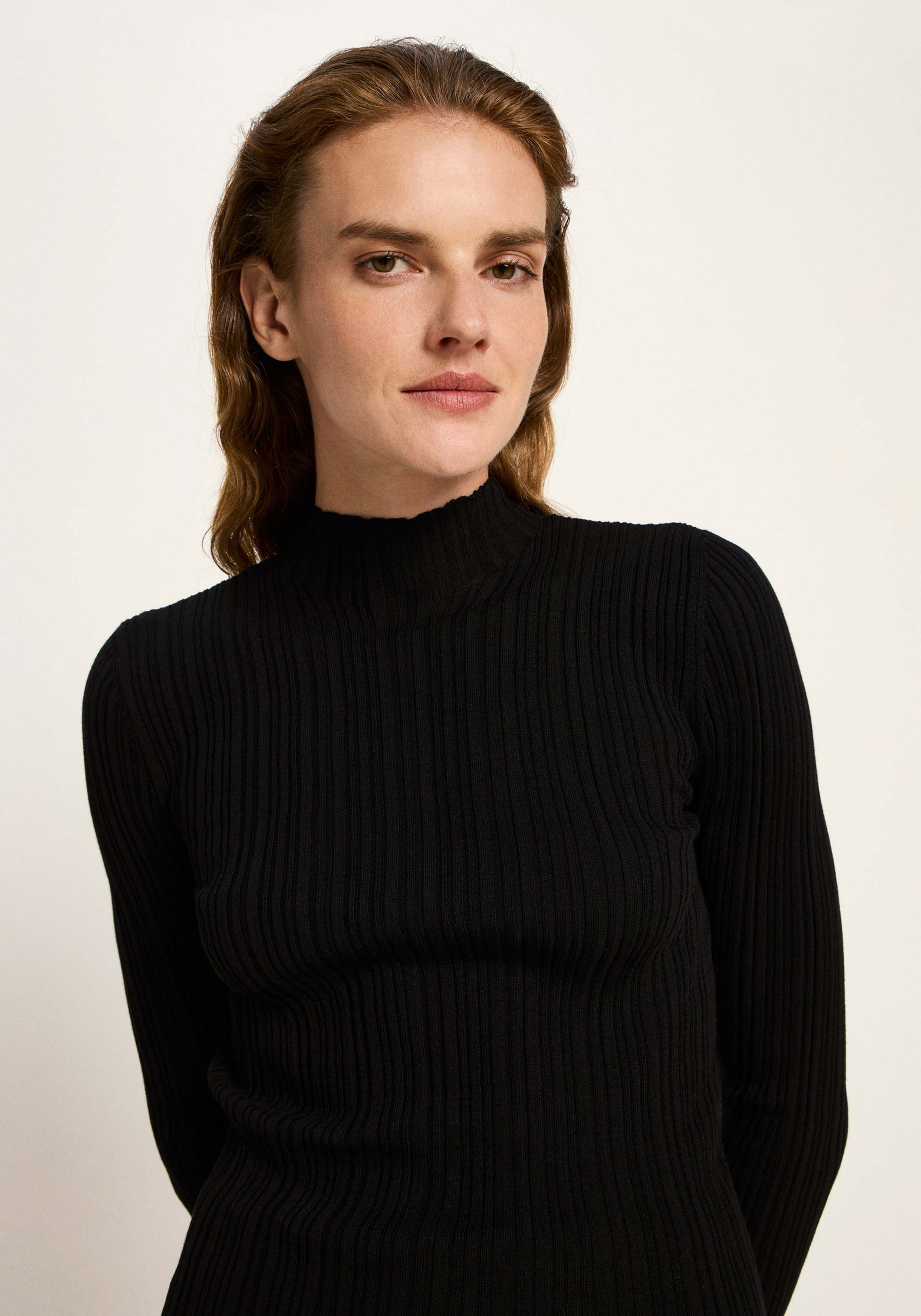 Lanius Rippenstrick-Pullover Black