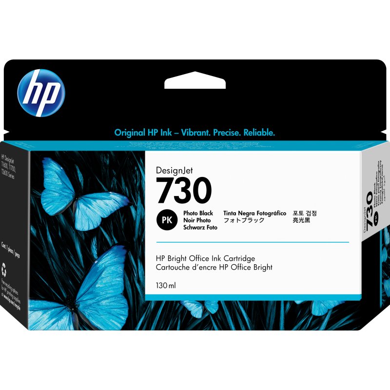 HP Cartouche d’encre 730 DesignJet noir photo, 130 ml