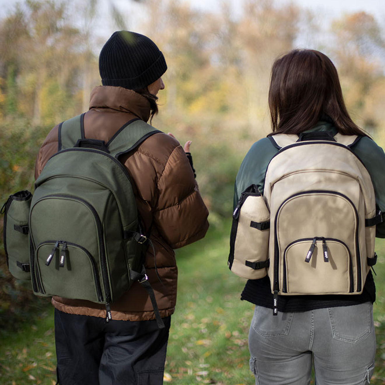 Livoo Sac à dos pique-nique 4 personnes avec accessoires crème/noir