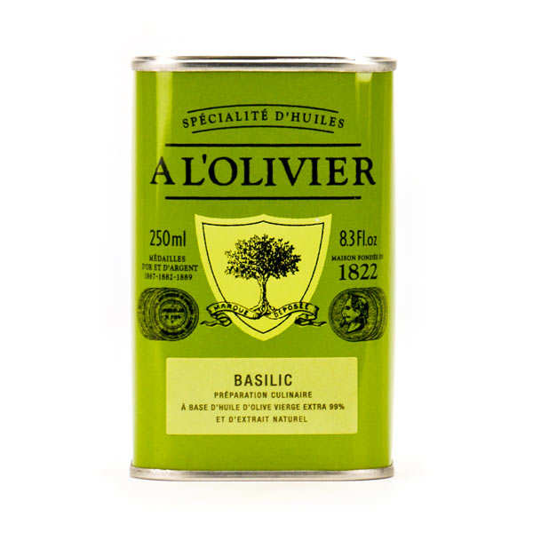 Huile d'olive vierge extra au basilic