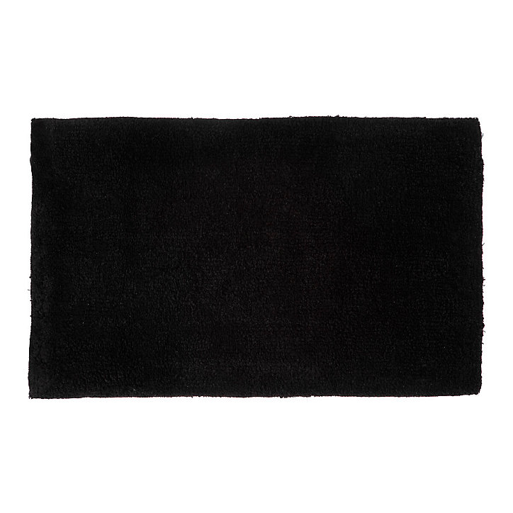 Tapis de bain réversible effet bouclette 50x80 cm coloris noir, 5Five