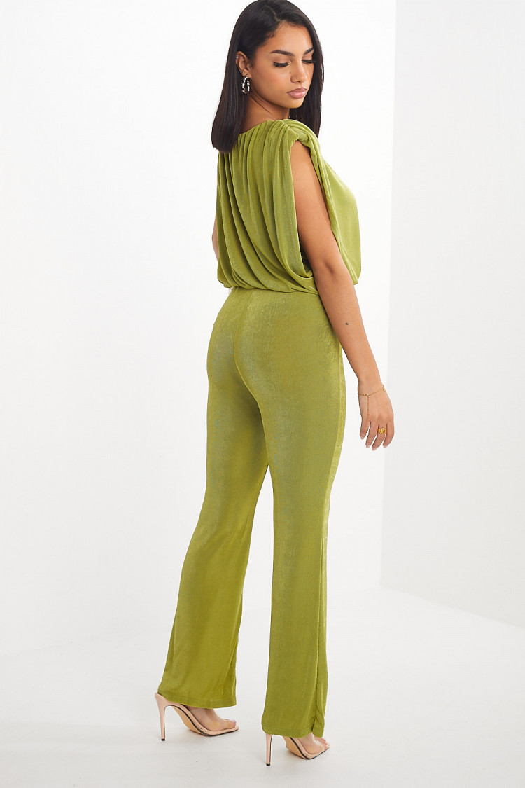 Ensemble 2 pièces top + pantalon vert