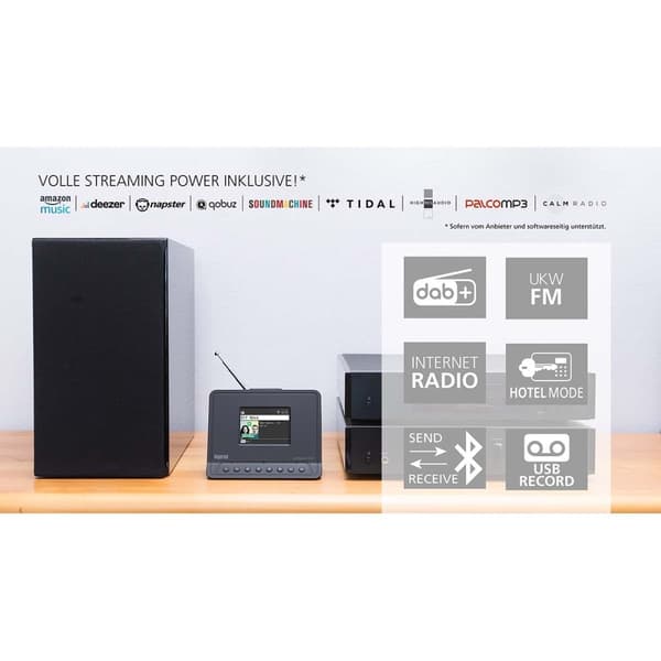 imperial DABMAN i410 BT Compact Hybrid Radio DAB+ / FM / Internett / Bluetooth Svart