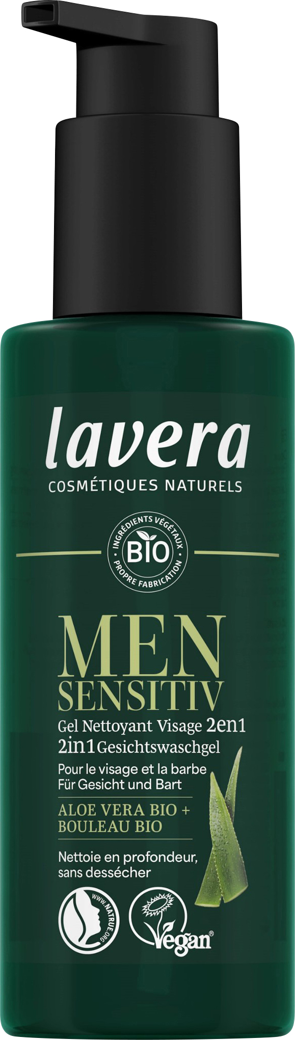 LAVERA Men Sensitiv 2in1 Gesichtswaschgel<br>150 ml, Dispenser