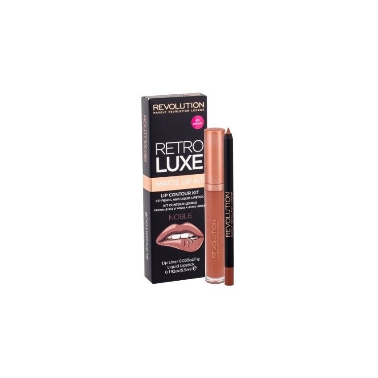 Revolution Retro Luxe Matte Kit Noble Lippen-Make-up-Set: Lipgloss 5,5 ml + Lippenstift 1 g