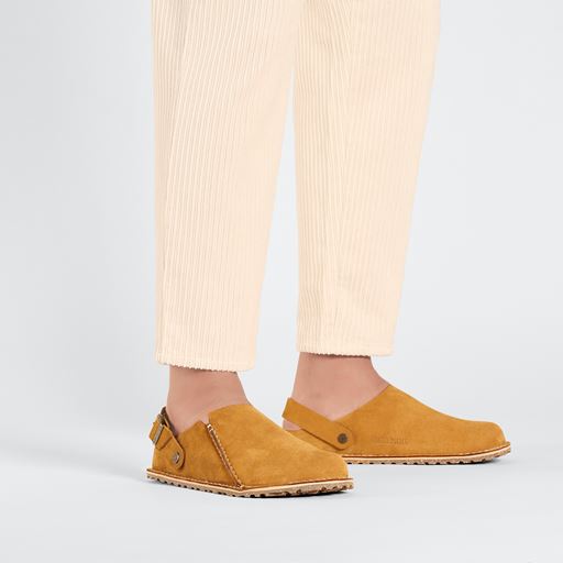 Birkenstock Lutry Premium Suede Slippers, Orange, 39