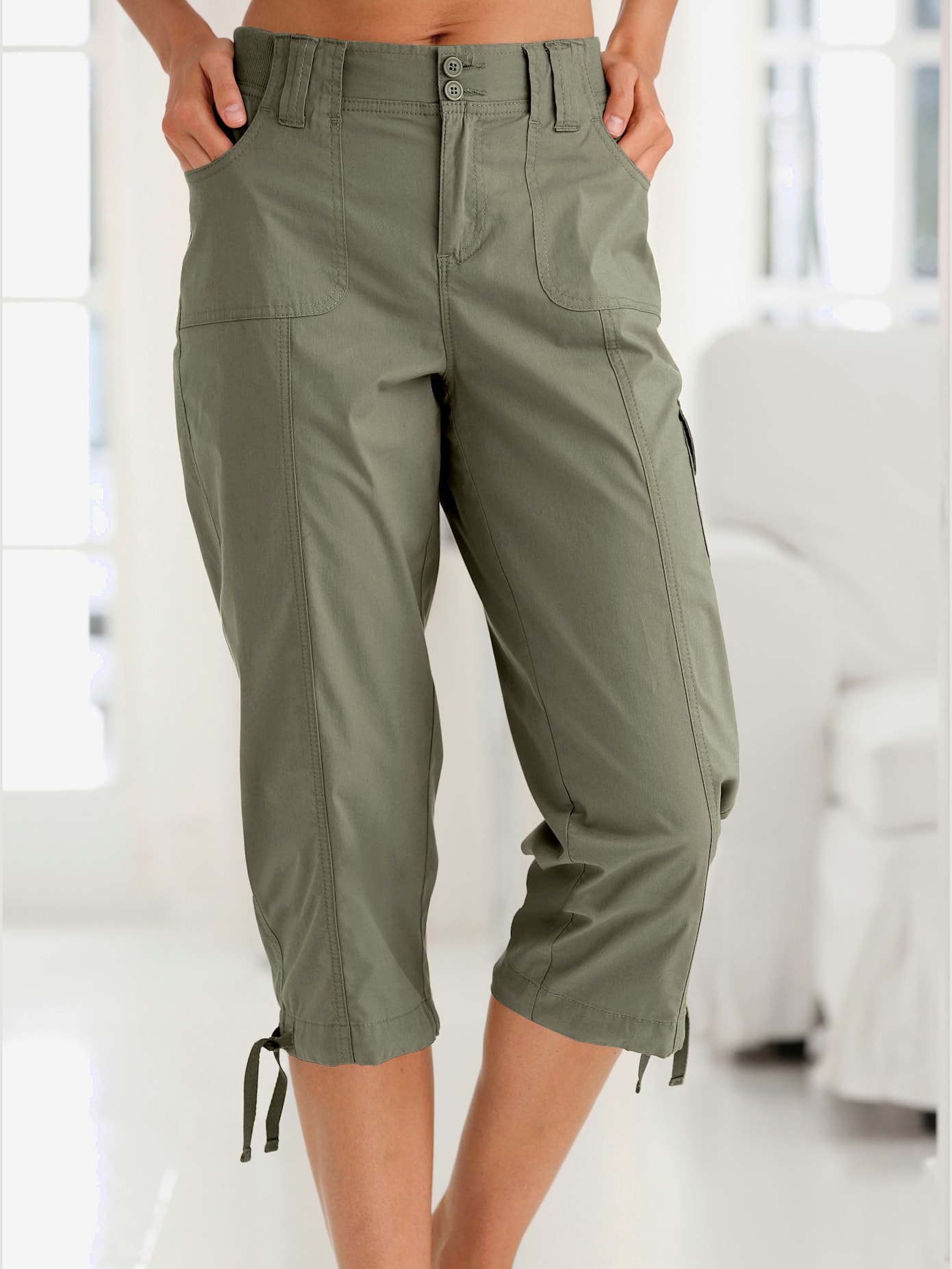Corsaire sportif ceinture élastique cotelée