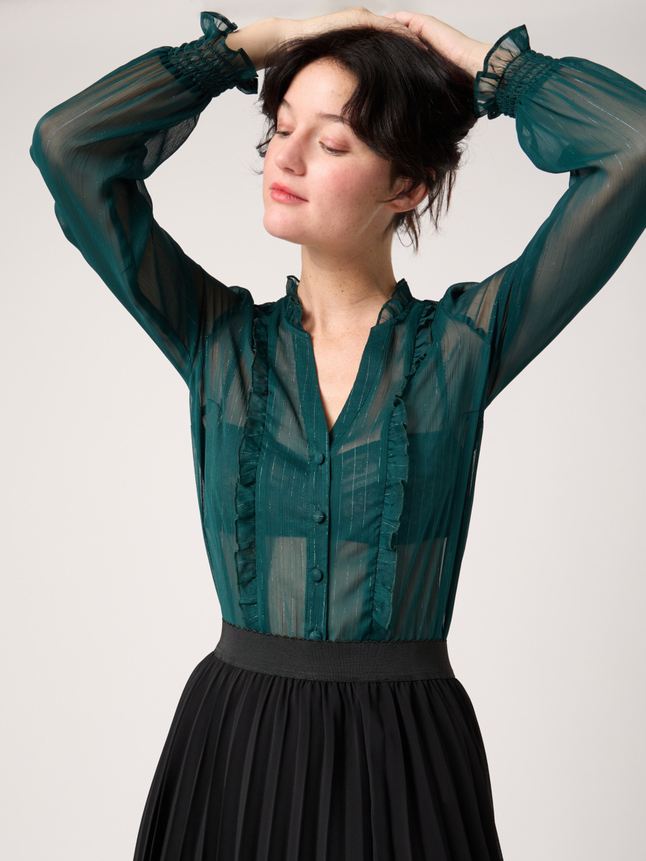 Chemise détails métalisés