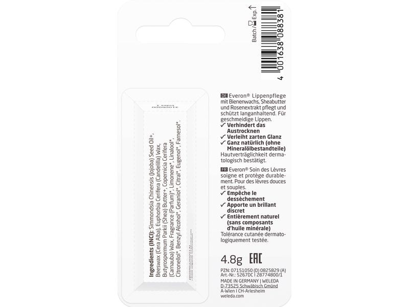 WELEDA Lippenpflege Everon 4.8 g Natürliche Lippenpflege verleiht weiche und geschmeidige Lippen