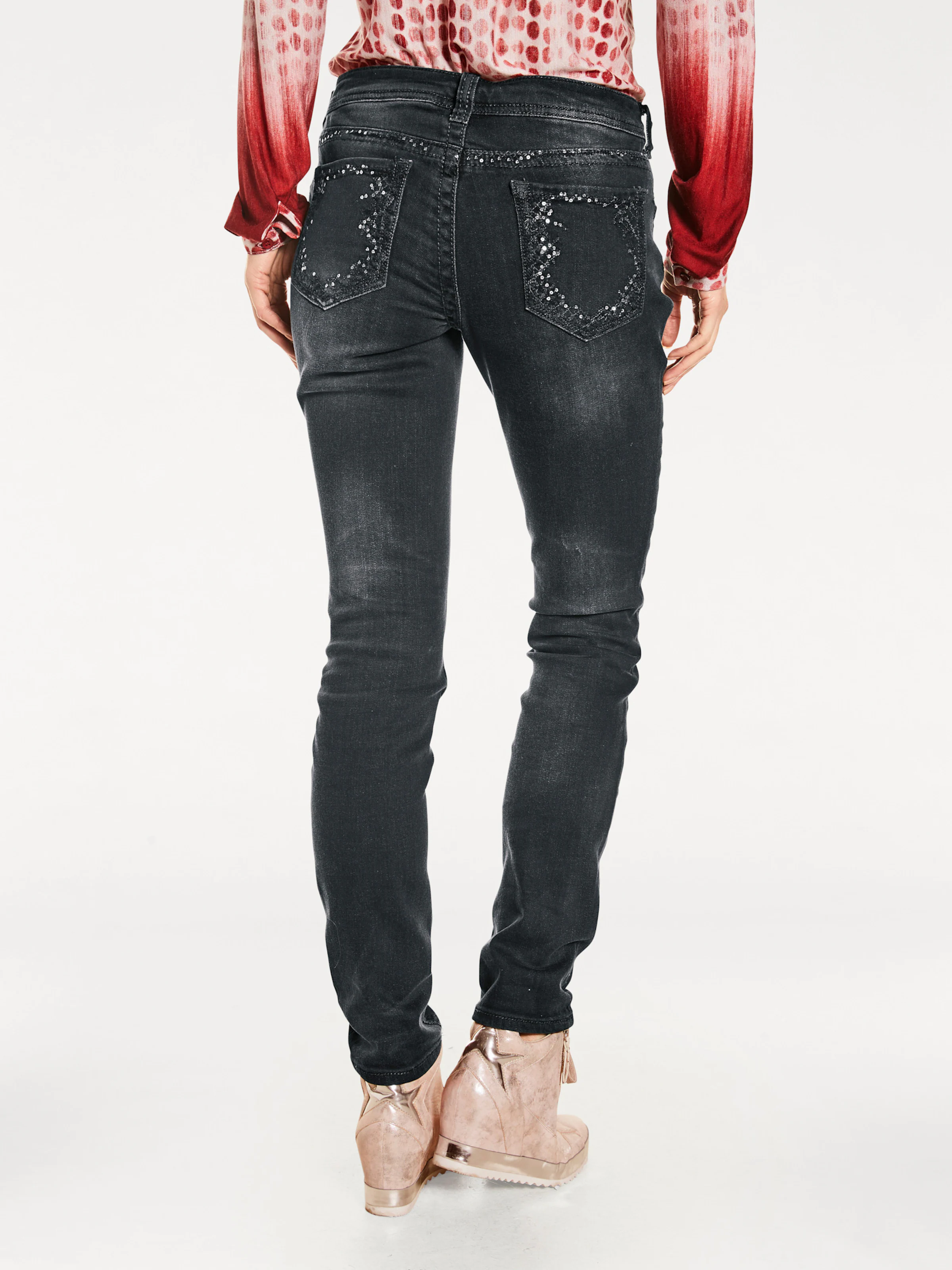 heine Röhrenjeans in black stone