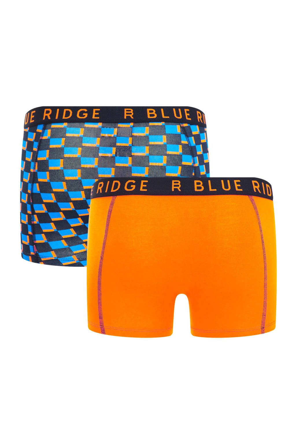Fijne boxersboxershort - set van 2 blauw/oranje