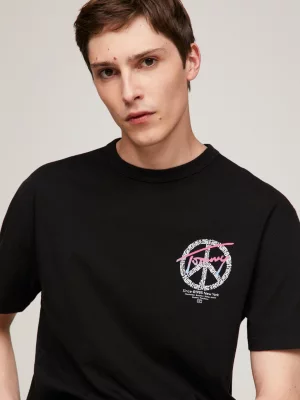 Camiseta com estampa do logo nas costas