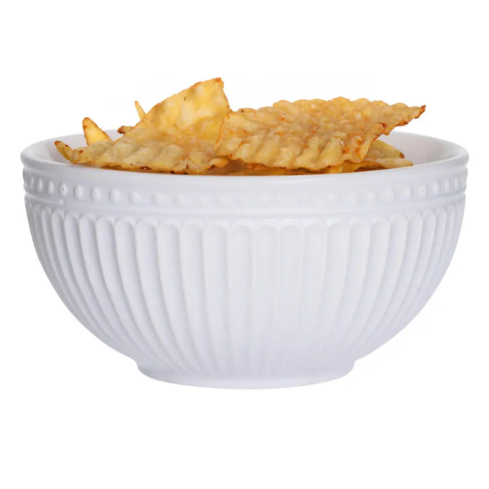 Excellent Houseware kommen/schaaltjes - D14 x H7 cm - ivoor wit
