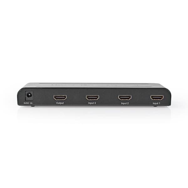 Nedis HDMI ™ Switch | 3-Port port(s) | 3x HDMI™ Inngang | 1x HDMI ™ -utgang | 4K@60Hz | 18 Gbps | Fjernstyrtkontrolert | Metall | Antrasitt