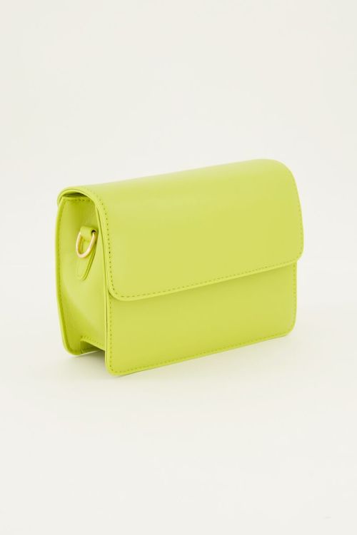 Groene leather look crossbody tas
