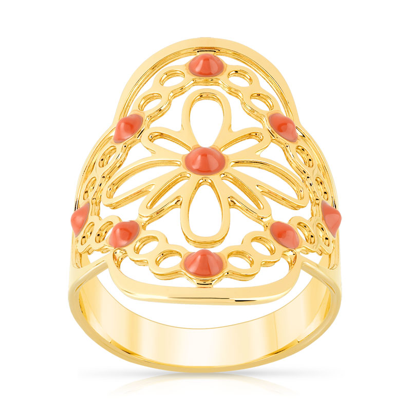 Bague plaqué or laquée