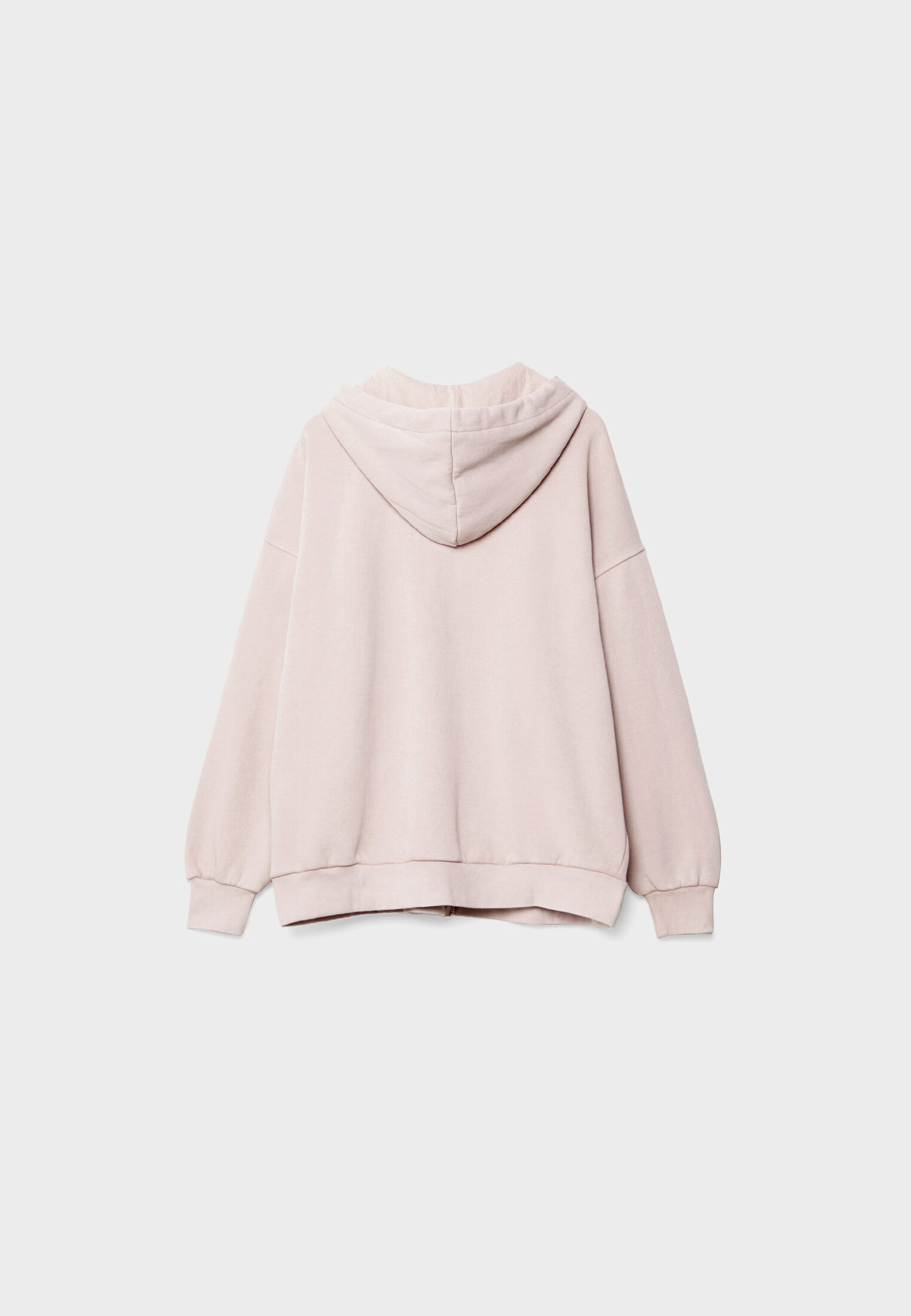 Moletom oversized com zíper e efeito desbotado